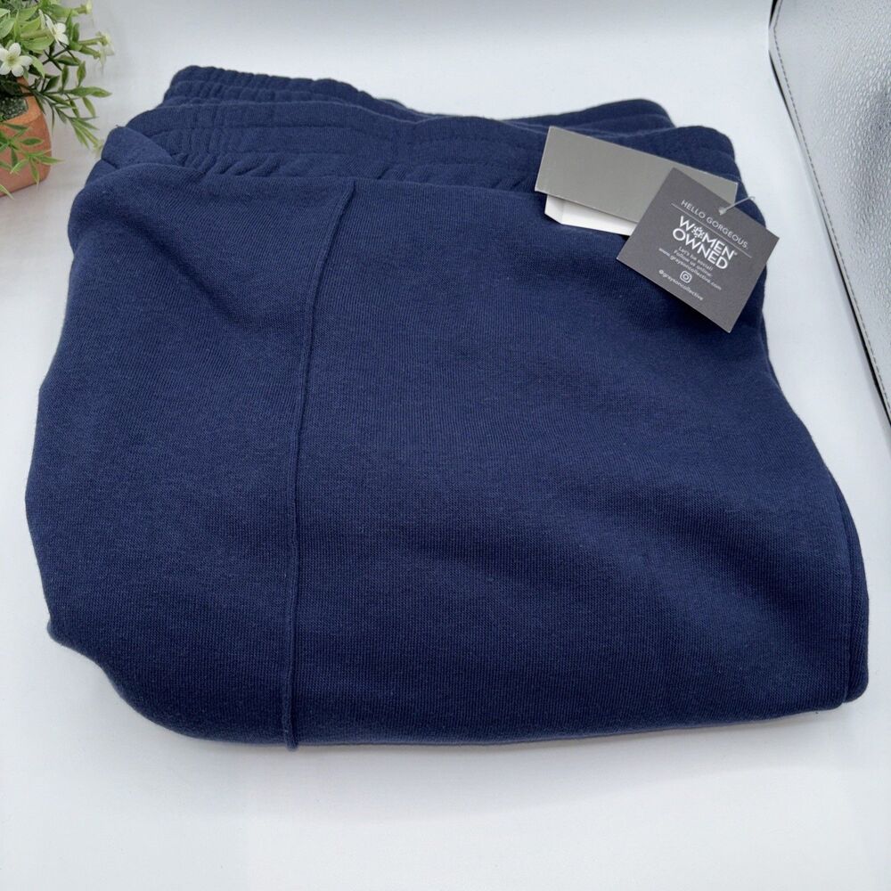 Grayson Threads Women Wide Leg Navy Blue Sweatpants Size 2x  Gift Waist 46" NWT